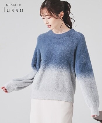 【Honeys公式 / ハニーズ】グラデーションニット レディース M ブルー×グレー プチプラ 【Honeys公式 / ハニーズ】グラデーションニット レディース M ブルー×グレー プチプラ