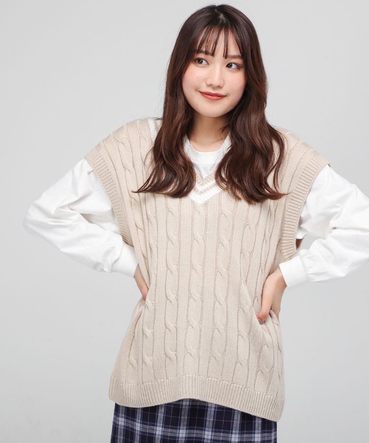 ハニーズ公式通販】ライン入りベスト: トップス－Honeys Online Shop－レディースファッション通販