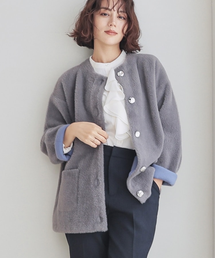 ノーカラーニットコート: アウター｜ハニーズ公式通販