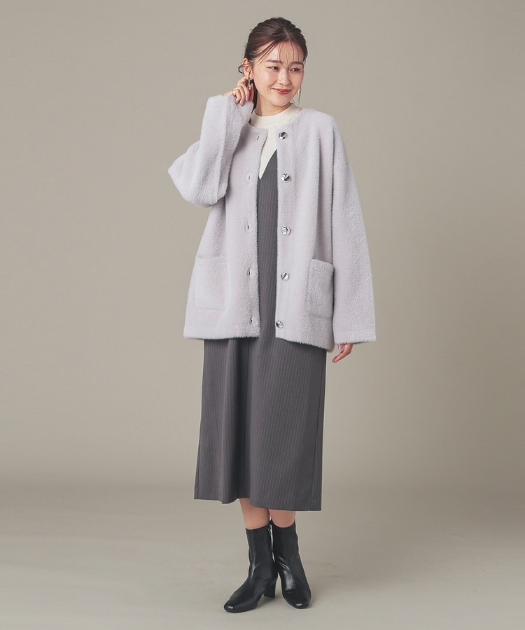 美品　マスターバニー　中綿　ワンピース　コート　ニット　白　 蓄熱裏地　フード 美品 マスターバニー 中綿 ワンピース コート ニット 白 蓄熱