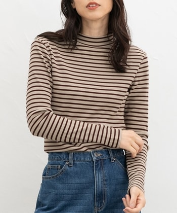 【Honeys公式 / ハニーズ】テレコハイネックT レディース L ベージュ×アカ プチプラ 【Honeys公式 / ハニーズ】テレコハイネックT レディース L ベージュ×アカ プチプラ