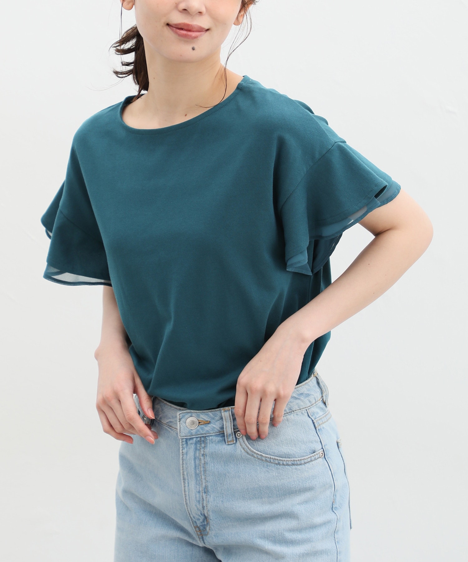 フリル袖Ｔシャツ