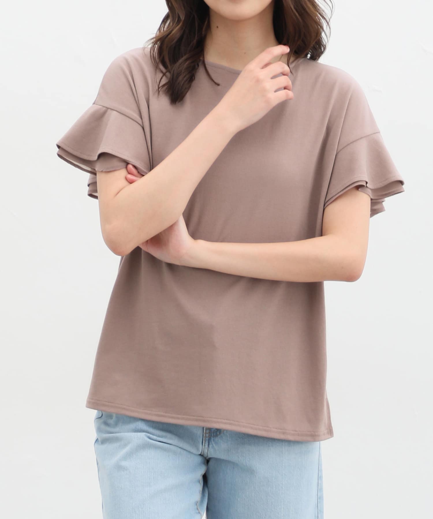 フリル袖Tシャツ