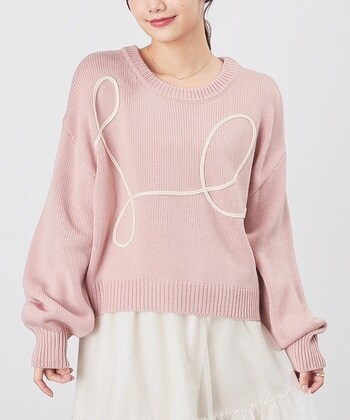 【Honeys公式 / ハニーズ】コード刺繍ニットトップス レディース L ピンク プチプラ 【Honeys公式 / ハニーズ】コード刺繍ニットトップス レディース L ピンク プチプラ