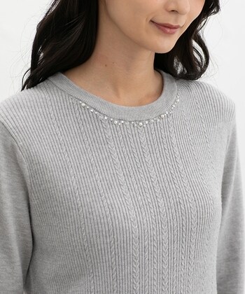 【Honeys公式 / ハニーズ】ビジュー付ニット レディース Ｓ 杢グレー プチプラ