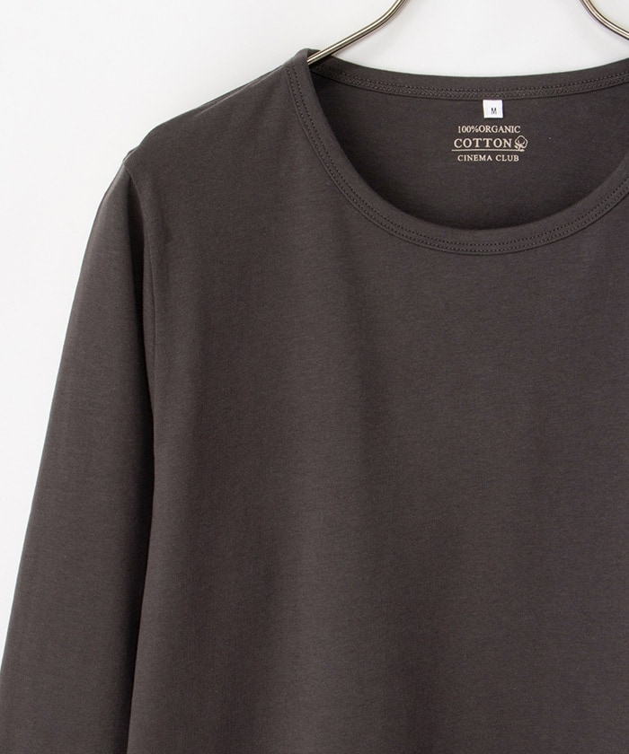 【Honeys公式 / ハニーズ】オーガニッククルーT レディース L チャコール プチプラ