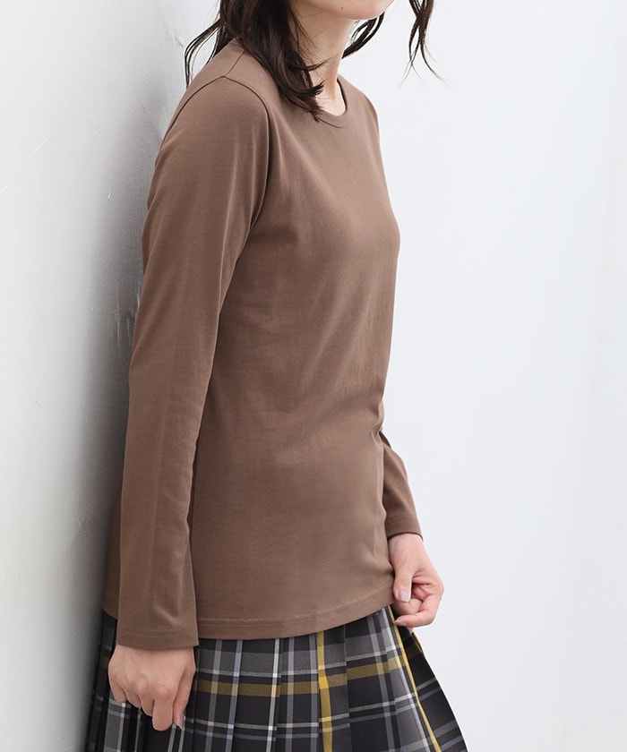 【Honeys公式 / ハニーズ】オーガニッククルーT レディース L ブラウン プチプラ