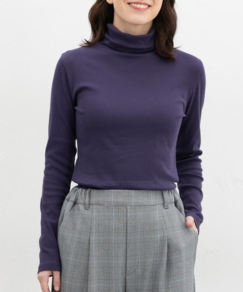 【Honeys公式 / ハニーズ】フライスタートルネック レディース M パープル プチプラ 【Honeys公式 / ハニーズ】フライスタートルネック レディース M パープル プチプラ