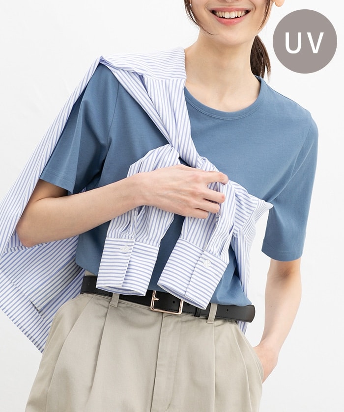 【Honeys公式 / ハニーズ】半袖オーガニッククルーT レディース M ブルー プチプラ 【Honeys公式 / ハニーズ】半袖オーガニッククルーT レディース M ブルー プチプラ
