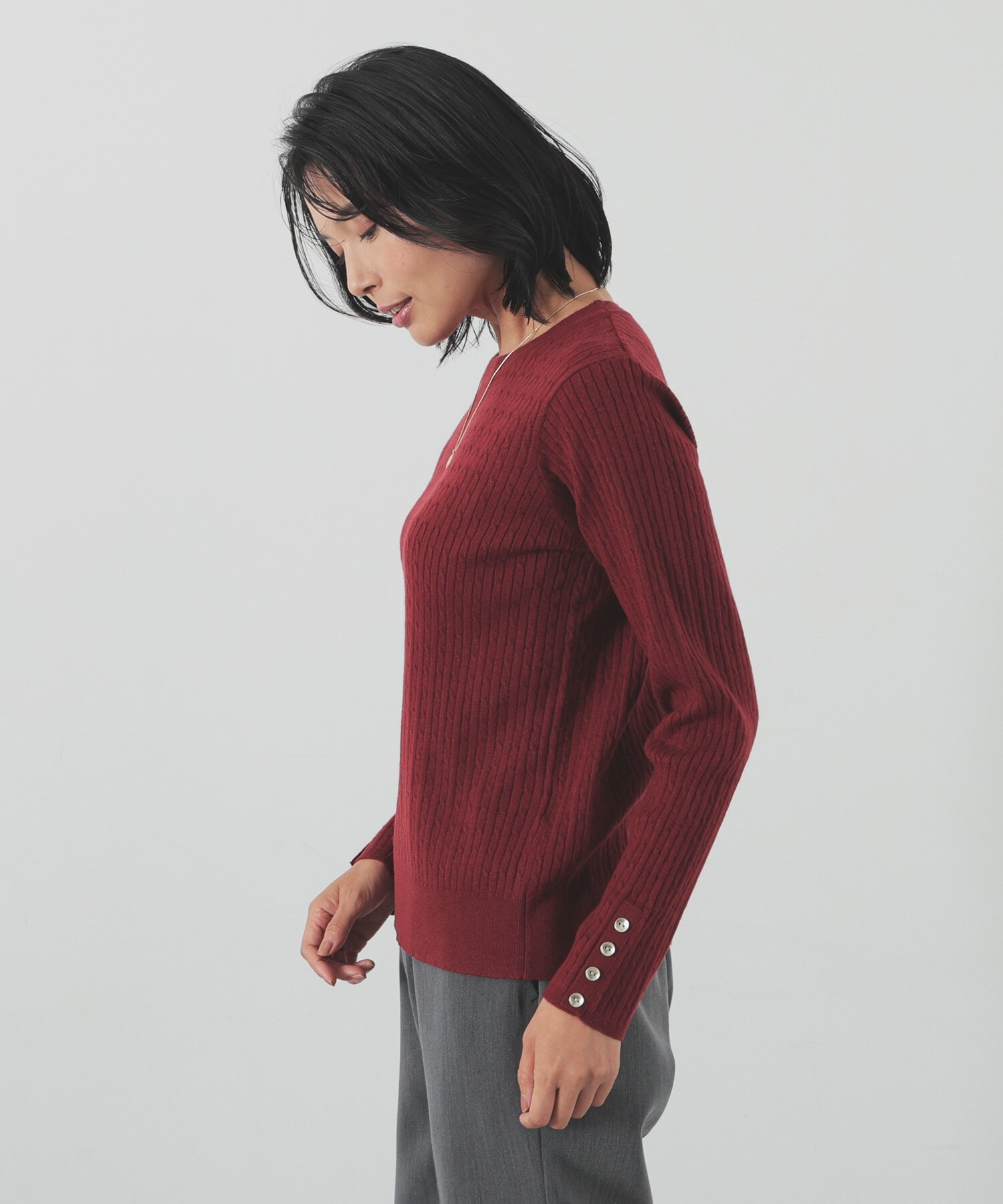 FREAK'S STORE ニット セーター 透かし編み ケーブルニット