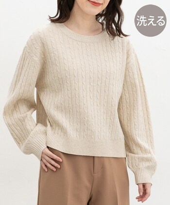 【Honeys公式 / ハニーズ】ケーブル編ニット レディース M 杢ベージュ プチプラ 【Honeys公式 / ハニーズ】ケーブル編ニット レディース M 杢ベージュ プチプラ