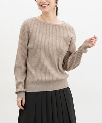 【Honeys公式 / ハニーズ】ワイドリブボートネック レディース L 杢モカ プチプラ 【Honeys公式 / ハニーズ】ワイドリブボートネック レディース L 杢モカ プチプラ