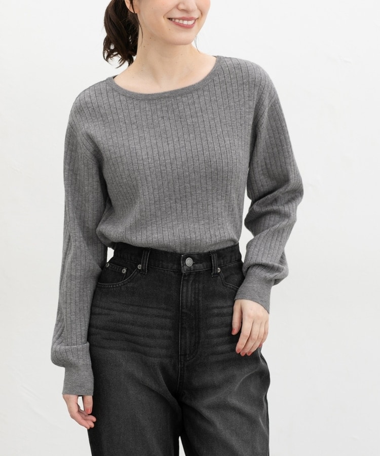 ワイドリブボートネック