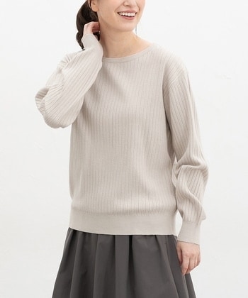 【Honeys公式 / ハニーズ】ワイドリブボートネック レディース L ベージュ プチプラ 【Honeys公式 / ハニーズ】ワイドリブボートネック レディース L ベージュ プチプラ