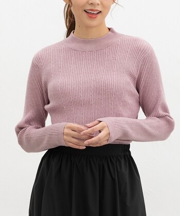 【Honeys公式 / ハニーズ】ケーブル編ハイネックニット レディース S 杢ピンク プチプラ 【Honeys公式 / ハニーズ】ケーブル編ハイネックニット レディース S 杢ピンク プチプラ