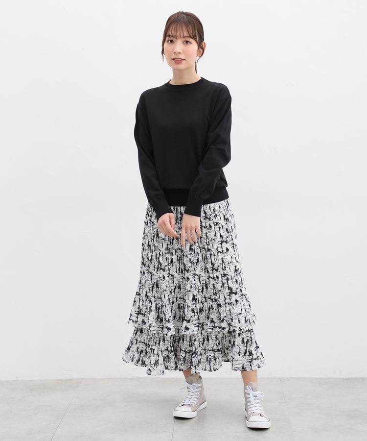 ジャックバニー クルーネックニット+スカート レディースL 上下