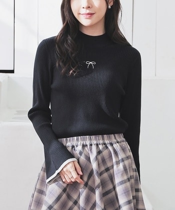 【Honeys公式 / ハニーズ】フレア袖ニット レディース L ブラック プチプラ 【Honeys公式 / ハニーズ】フレア袖ニット レディース L ブラック プチプラ