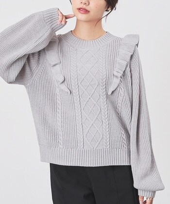 【Honeys公式 / ハニーズ】フリル使いトップス レディース L 杢グレー プチプラ 【Honeys公式 / ハニーズ】フリル使いトップス レディース L 杢グレー プチプラ