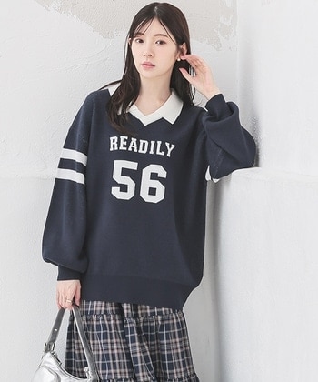 【Honeys公式 / ハニーズ】衿付ロゴニット レディース LL ネイビー プチプラ 【Honeys公式 / ハニーズ】衿付ロゴニット レディース LL ネイビー プチプラ