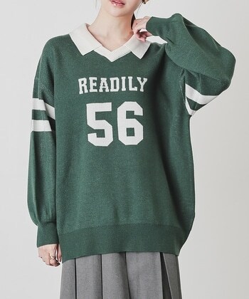 【Honeys公式 / ハニーズ】衿付ロゴニット レディース L グリーン プチプラ 【Honeys公式 / ハニーズ】衿付ロゴニット レディース L グリーン プチプラ