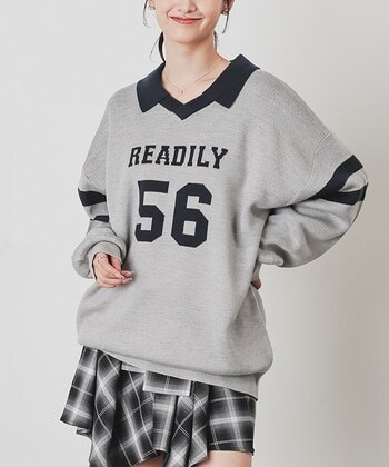 【Honeys公式 / ハニーズ】衿付ロゴニット レディース L 杢グレー プチプラ 【Honeys公式 / ハニーズ】衿付ロゴニット レディース L 杢グレー プチプラ