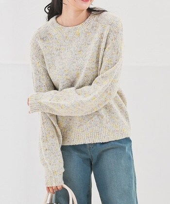 【Honeys公式 / ハニーズ】ミックスクルーニット レディース L イエローMix プチプラ 【Honeys公式 / ハニーズ】ミックスクルーニット レディース L イエローMix プチプラ