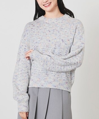 【Honeys公式 / ハニーズ】ミックスクルーニット レディース ＬＬ パープルＭｉｘ プチプラ