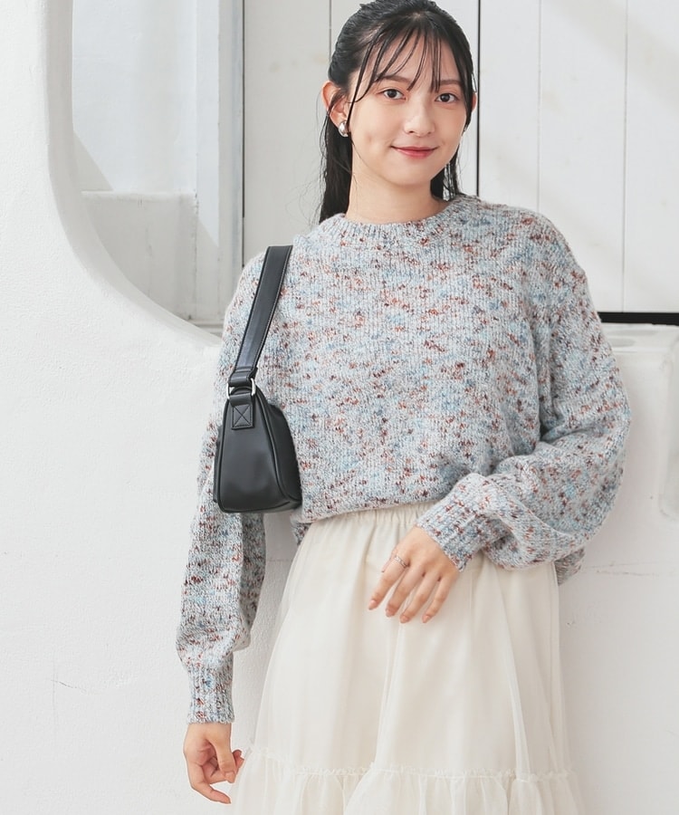 ennoy ミックスグレー ニットセーター Mサイズ キングサイズ・チクチクしない/イージーケア/3シーズン対応