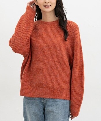 【Honeys公式 / ハニーズ】クルーネックニット レディース L オレンジMix プチプラ 【Honeys公式 / ハニーズ】クルーネックニット レディース L オレンジMix プチプラ