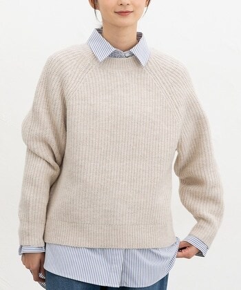 【Honeys公式 / ハニーズ】クルーネックニット レディース M ベージュMix プチプラ 【Honeys公式 / ハニーズ】クルーネックニット レディース M ベージュMix プチプラ