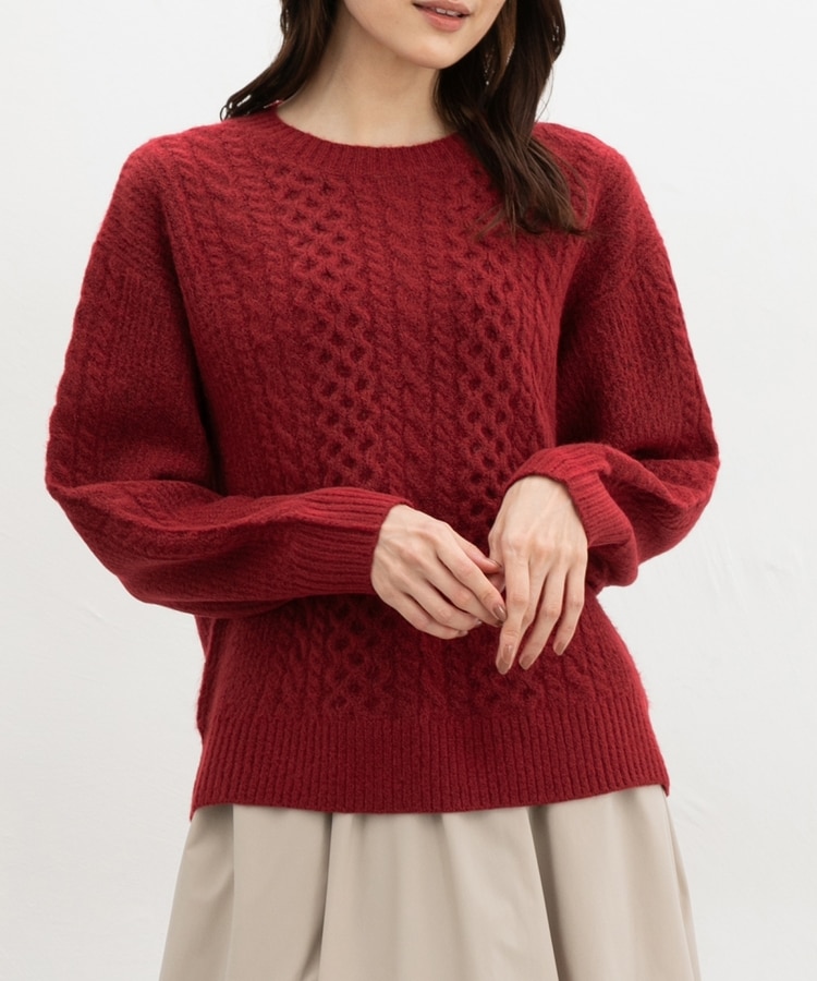 ケーブル編クルーニット: トップス｜ハニーズ公式通販