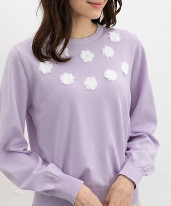 花モチーフ　トップス 花柄モックネックトップス [C6742] - レディースファッション通販 神戸