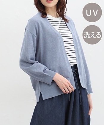 【Honeys公式 / ハニーズ】8分袖トッパーカーデ レディース LL ブルー プチプラ