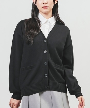 【Honeys公式 / ハニーズ】スクールVカーディガン レディース L ブラック プチプラ 【Honeys公式 / ハニーズ】スクールVカーディガン レディース L ブラック プチプラ