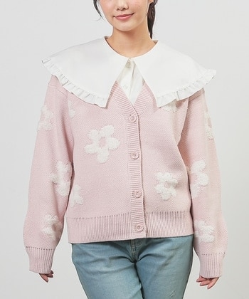 【Honeys公式 / ハニーズ】総柄Vネックカーディガン レディース L ピンク花柄 プチプラ 【Honeys公式 / ハニーズ】総柄Vネックカーディガン レディース L ピンク花柄 プチプラ