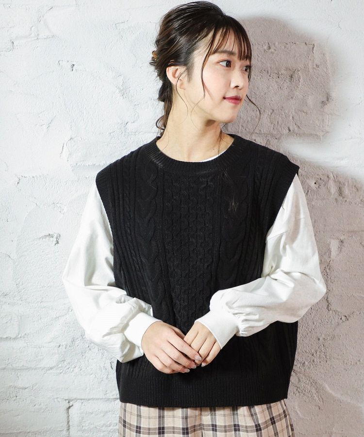 ハニーズ公式通販 ケーブル編ベスト トップス Honeys Online Shop レディースファッション通販 ハニーズ公式通販 ケーブル編ベスト トップス Honeys Online Shop レディースファッション通販