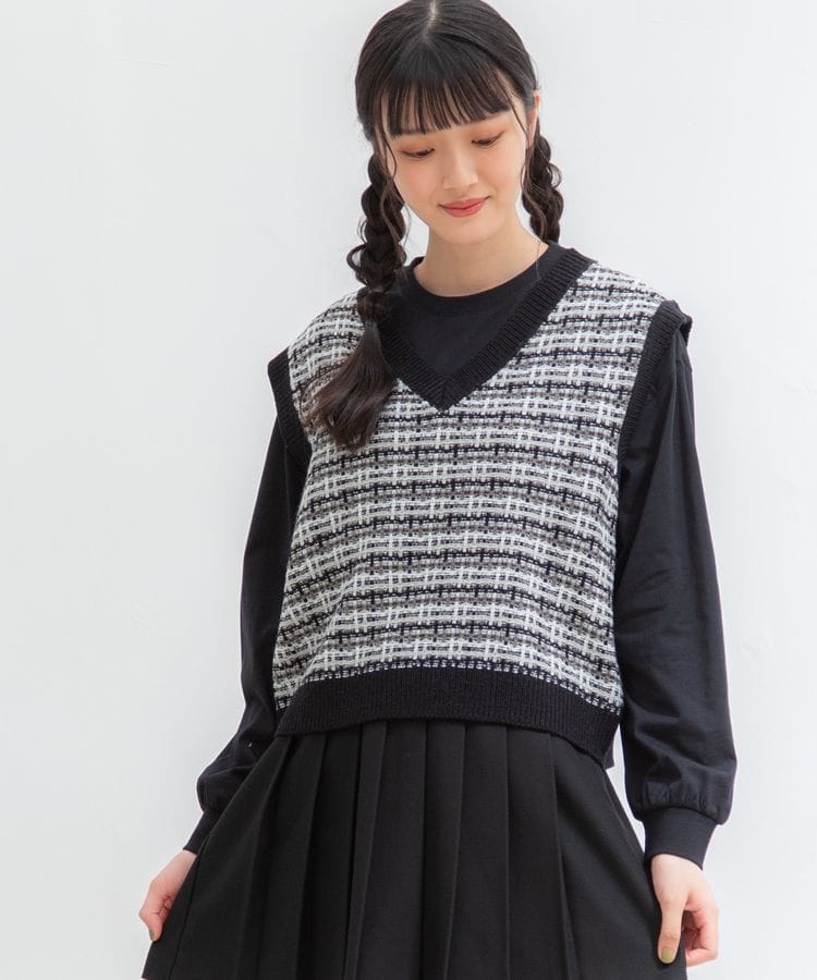 ハニーズ公式通販】ツイード風ベスト: トップス－Honeys Online Shop 