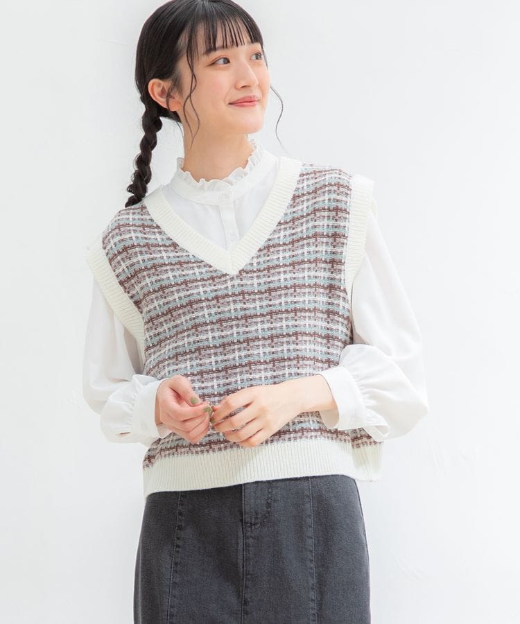 ハニーズ公式通販】ツイード風ベスト: トップス－Honeys Online Shop 