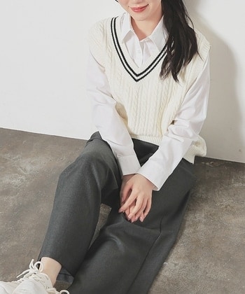 【Honeys公式 / ハニーズ】スクールベスト レディース M アイボリー プチプラ 【Honeys公式 / ハニーズ】スクールベスト レディース M アイボリー プチプラ