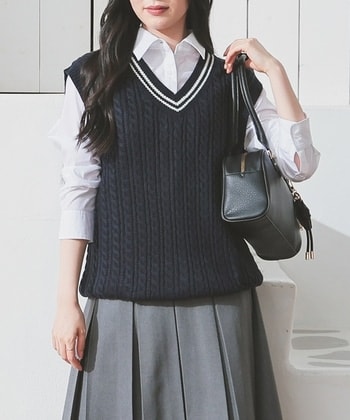 【Honeys公式 / ハニーズ】スクールベスト レディース L ネイビー プチプラ 【Honeys公式 / ハニーズ】スクールベスト レディース L ネイビー プチプラ