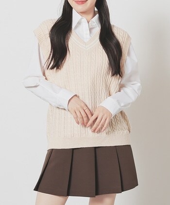 【Honeys公式 / ハニーズ】スクールベスト レディース SS ベージュ プチプラ 【Honeys公式 / ハニーズ】スクールベスト レディース SS ベージュ プチプラ