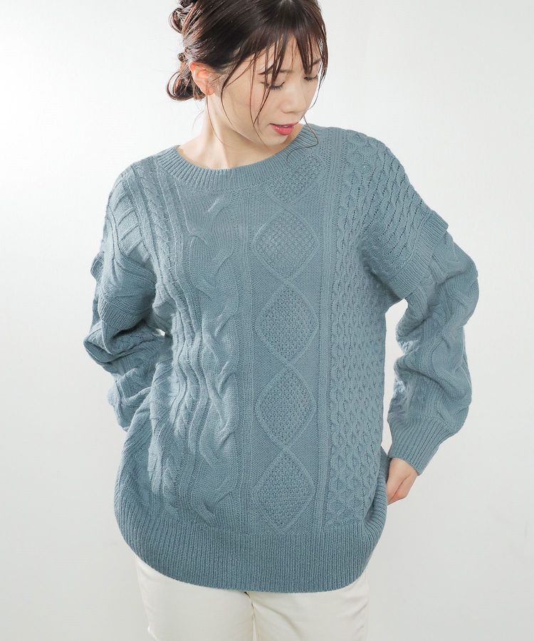 ハニーズ公式通販 ケーブル編２ｗａｙニット Web限定llサイズ有 トップス Honeys Online Shop レディースファッション通販