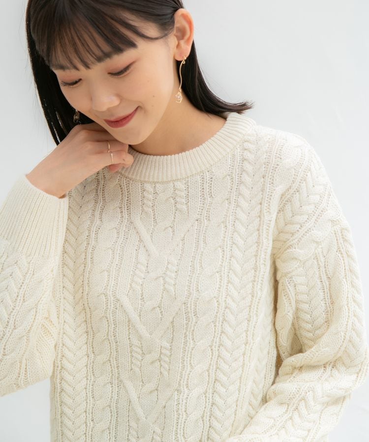 ハニーズ公式通販】ケーブル編クルーニット: トップス－Honeys Online Shop－レディースファッション通販