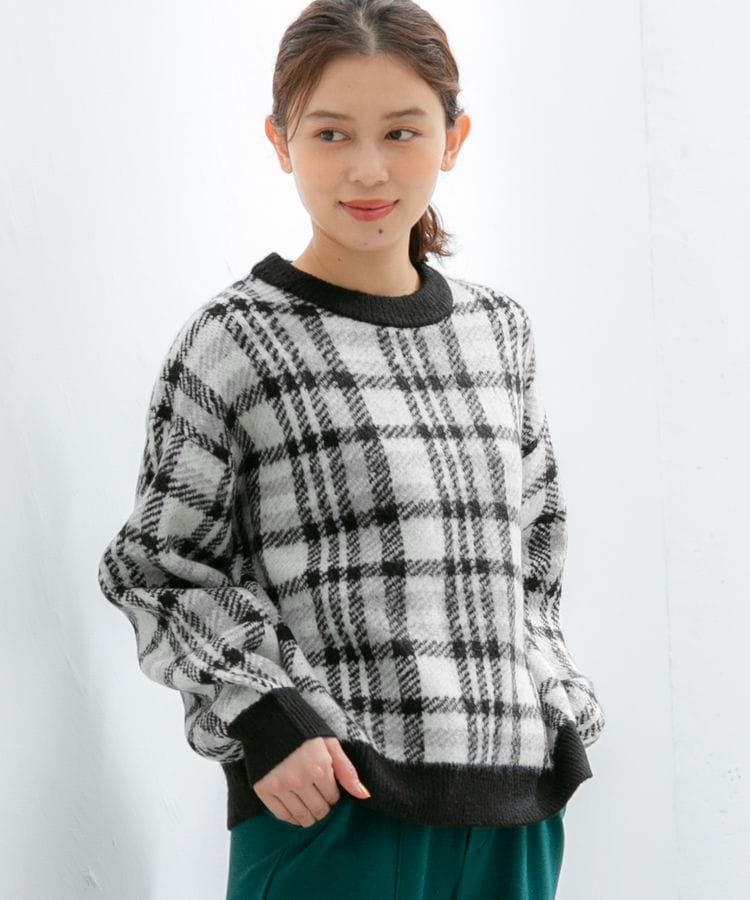ハニーズ公式通販】チェック柄ニット: トップス-Honeys Online Shop