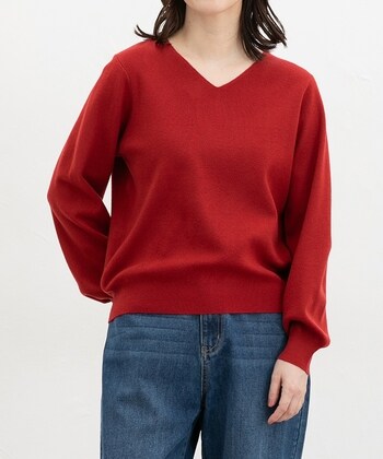 【Honeys公式 / ハニーズ】ヒアルロン酸Vネック レディース L レッド プチプラ 【Honeys公式 / ハニーズ】ヒアルロン酸Vネック レディース L レッド プチプラ