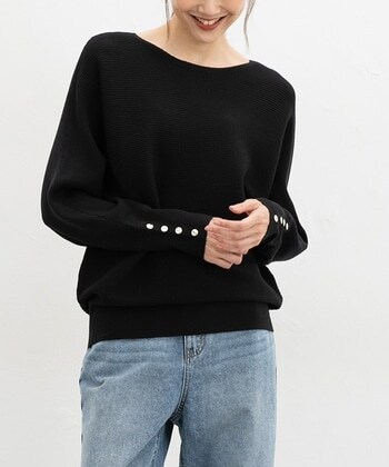 【Honeys公式 / ハニーズ】ドルマンニット レディース ＬＬ ブラック プチプラ