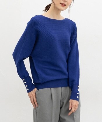 【Honeys公式 / ハニーズ】ドルマンニット レディース L ブルー プチプラ 【Honeys公式 / ハニーズ】ドルマンニット レディース L ブルー プチプラ