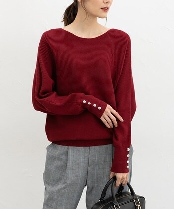 【Honeys公式 / ハニーズ】ドルマンニット レディース M ボルドー プチプラ 【Honeys公式 / ハニーズ】ドルマンニット レディース M ボルドー プチプラ