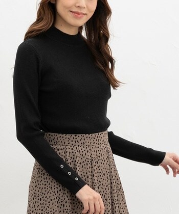 【Honeys公式 / ハニーズ】ヒアルロン酸釦付ニット レディース Ｓ ブラック プチプラ