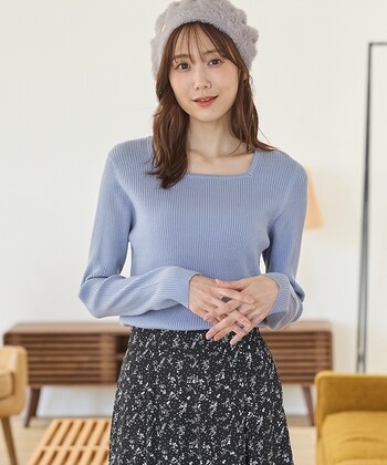 【Honeys公式 / ハニーズ】ヒアルロンスクエアネック レディース M スモーキーブルー プチプラ 【Honeys公式 / ハニーズ】ヒアルロンスクエアネック レディース M スモーキーブルー プチプラ